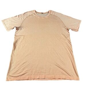 Lululemon Live In Practice Shirt Mens M Orange Athletic Training Gym Running